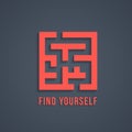 Concept of find yourself with maze