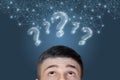 Concept of finding answers to questions that have arisen on the network Royalty Free Stock Photo