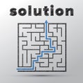 Concept of finding solution in complicated maze Royalty Free Stock Photo