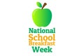 Concept of first full week in March - National School Breakfast Week. Template for background, banner, card, poster with