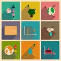 Concept of flat icons with long shadow ecology Infographic Royalty Free Stock Photo