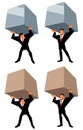 Businessman Lifting Heavy Load