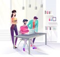 Concept in flat style with office workers