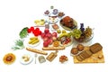 Concept food pyramid of healthy food groups Royalty Free Stock Photo