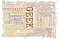 Concept in the form of a cloud of words associated with the term Geek