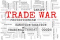 Concept in the form of a cloud of words associated with the Trade war