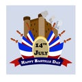 Concept for the French National Day Bastille Day, July 14