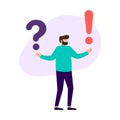 Concept of frequently asked questions of exclamation marks and question marks Royalty Free Stock Photo