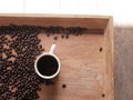 Concept fresh Coffee background, organic coffee seed