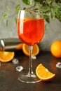 Concept of fresh summer cocktail, Aperol Spritz Royalty Free Stock Photo