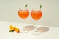 Concept of fresh summer cocktail, Aperol Spritz Royalty Free Stock Photo