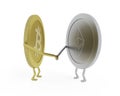 The concept of friendly relations between the ethereum and bitcoin crypto currency.
