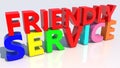 Concept of friendly service on white