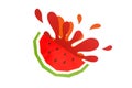 Concept fruit juice, element reklama. Splash from watermelon Royalty Free Stock Photo