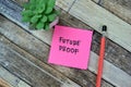 Concept of Future Proof write on sticky notes isolated on Wooden Table