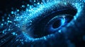 The concept of futuristic digital biometric security screening of the human eye or iris Royalty Free Stock Photo