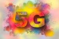 Concept of 5G technology network, high-speed mobile Internet, new generation networks. creative background .