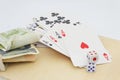 Concept of gambling,addiction and betting. Isolated white background Royalty Free Stock Photo