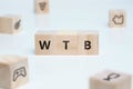 The concept of game terms for trading WTB - want to buy. Royalty Free Stock Photo