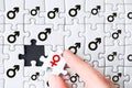 Concept of gender inequality, discrimination in society. Royalty Free Stock Photo