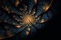Geometrical digital 3d render fractal amoled texture with high contrasted bloom effect [ chaotic flow collection]. Generative AI