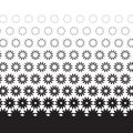 Geometric degrade motif in white and black