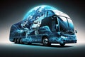 Concept of global transport. Global logistics network distribution and transportation. Innovation future of transport. Generative Royalty Free Stock Photo