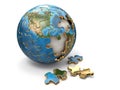 Concept of Globalization. Earth puzzle. 3d Royalty Free Stock Photo