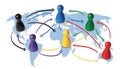 Concept for globalization, global networking, travel or global connection or transportation. Colorful figures with