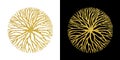 Concept gold glitter tree branch circle symbol
