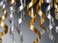 Gold And Silver Streamers. Generative AI