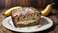Golden Delight Irresistible Banana Bread for National Banana Lovers Day.AI Generated