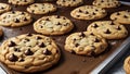 Golden Goodness Celebrating National Chocolate Chip Cookie Day with Baking Sheet Delights.AI Generated