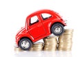 Concept of gradual decline in car prices