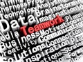 Concept graphic depicting business and teamwork written in red