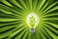 Green Eco Friendly Lightbulb Vector Illustration for Energy Saving and Environmental Susta.AI Generated Royalty Free Stock Photo
