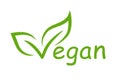 Concept green vegan diet logo with leaf icon - vector