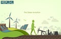 Concept of greening of the world infographics Royalty Free Stock Photo