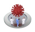 Concept group doctors examines coronavirus cell Royalty Free Stock Photo