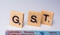 Concept of GST with indian PAN Card on isolated background Royalty Free Stock Photo