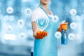 The concept of a guarantee of quality cleaning Royalty Free Stock Photo