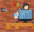 Concept of hacker internet activity or security hacking