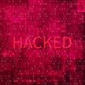 Concept of Hacking. Banner with Ddos-attack. Spam and Computer Virus Concept. Binary code digital technology background. Vector Royalty Free Stock Photo