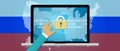 Concept of hacking Russia in the United States Royalty Free Stock Photo