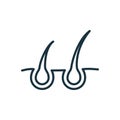 Concept of Hair Growth Line Icon. Hair Grow Linear Pictogram. Cycle of Growth Follicle Outline Icon. Editable Stroke