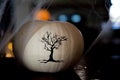 Tree draw white pumpking spider net background