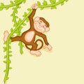 Concept of a hanging monkey.