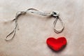 Concept hangman knot with plush red heart Royalty Free Stock Photo