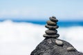 Concept of harmony and balance. Rock Zen on a background of rock Royalty Free Stock Photo
