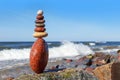 Concept of harmony and balance. Rock Zen on a background of a su Royalty Free Stock Photo